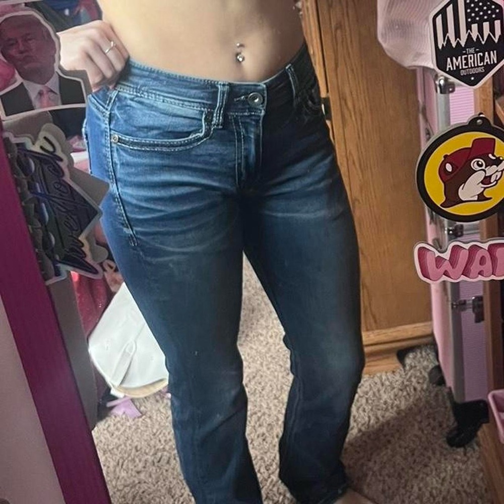 BKE Women's Dark Blue Boot Cut Jeans